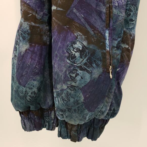 Vintage Black Bear Ski Snow Suit M Jumpsuit Abstract Aztec Insulated Blue Black - Picture 11 of 14